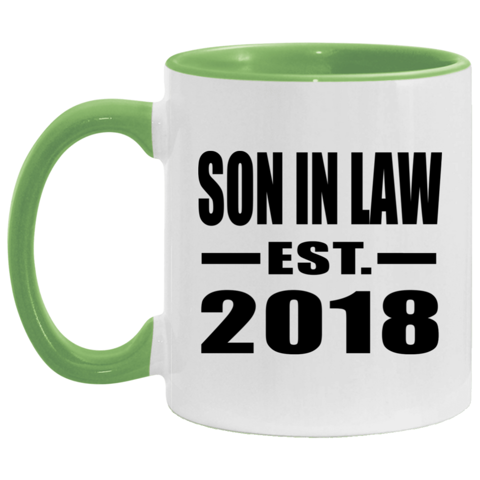 Son In Law Established EST. 2018 - 11oz Accent Mug Green