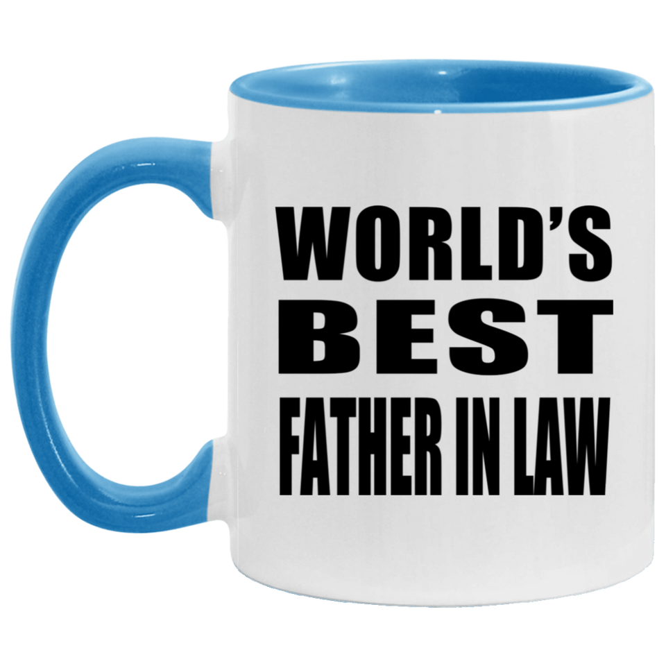 World's Best Father In Law - 11oz Accent Mug Blue