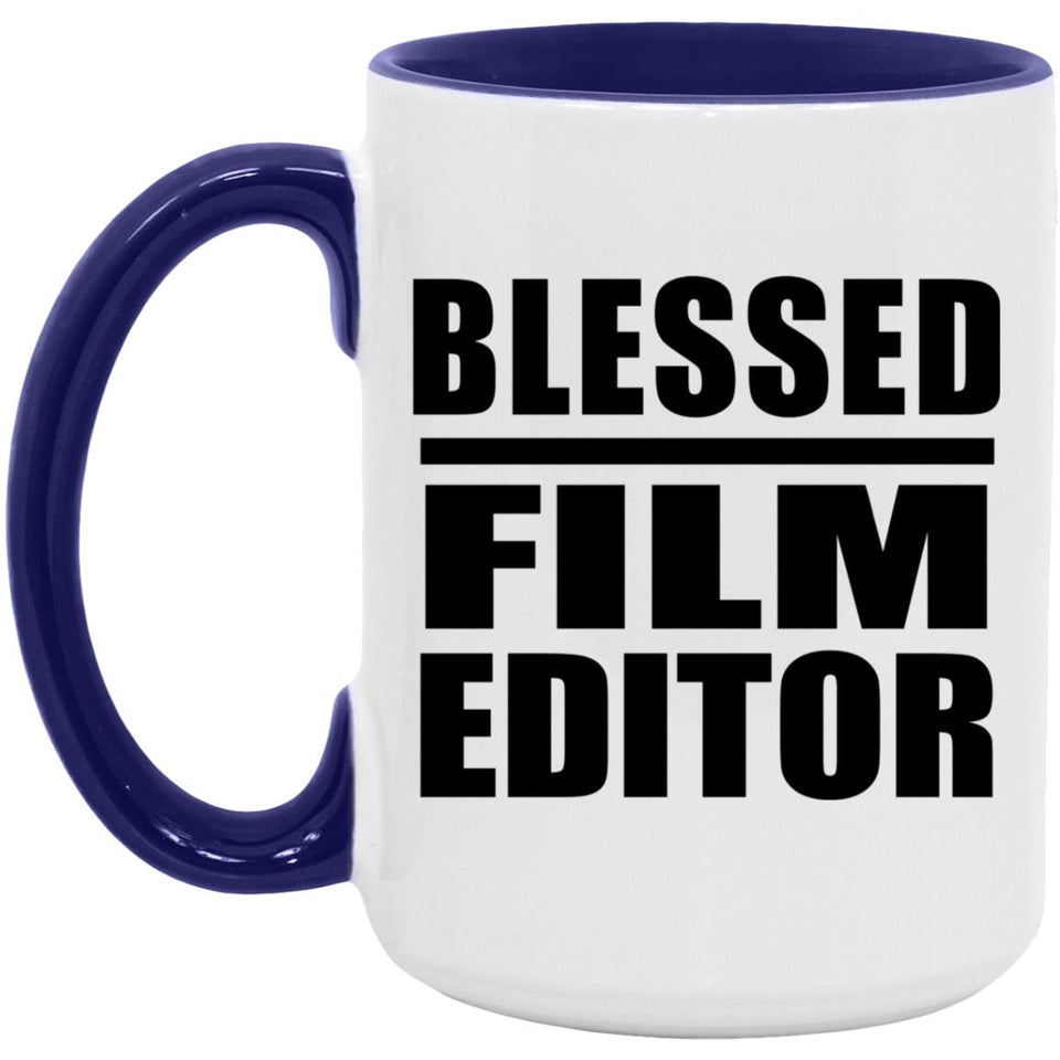 Blessed Film Editor - 15oz Accent Mug Purple