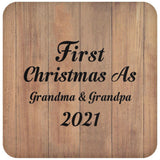 First Christmas As Grandma & Grandpa 2021 - Drink Coaster C