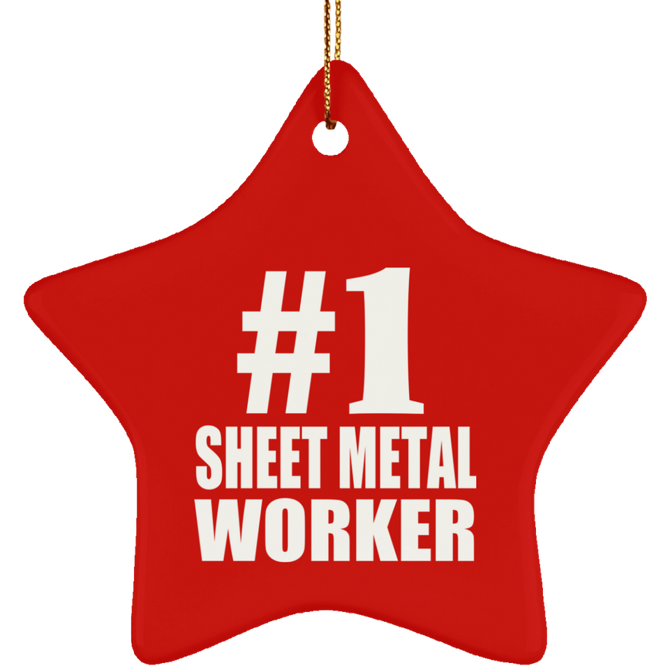 Number One #1 Sheet Metal Worker - Star Ornament