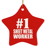 Number One #1 Sheet Metal Worker - Star Ornament