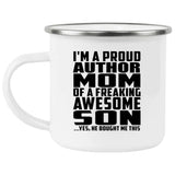 Proud Author Mom Of Awesome Son - 12oz Camping Mug