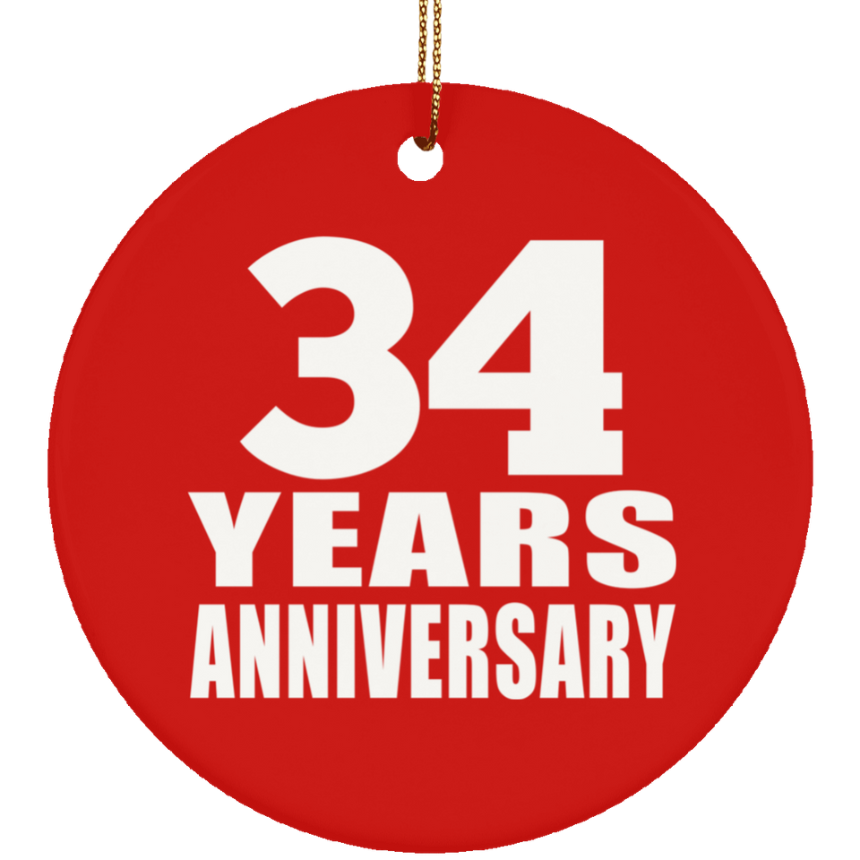 34th Anniversary 34 Years Anniversary - Circle Ornament