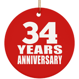 34th Anniversary 34 Years Anniversary - Circle Ornament