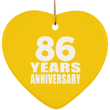 86th Anniversary 86 Years - Heart Ornament