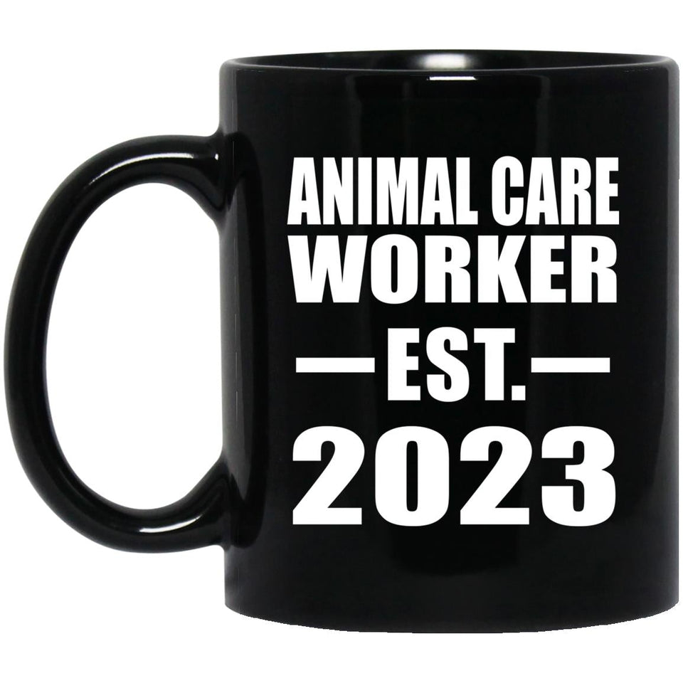 Animal Care Worker Established EST. 2023 - 11oz Coffee Mug Black