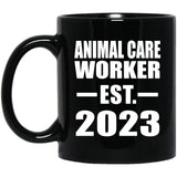 Animal Care Worker Established EST. 2023 - 11oz Coffee Mug Black
