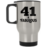 41st Birthday 41 & Fabulous - Silver Travel Mug