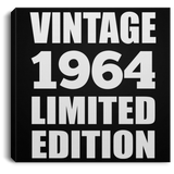 60th Birthday Vintage 1964 Limited Edition - Canvas Square
