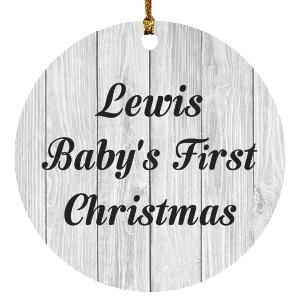 Lewis Baby's First Christmas - Circle Ornament F