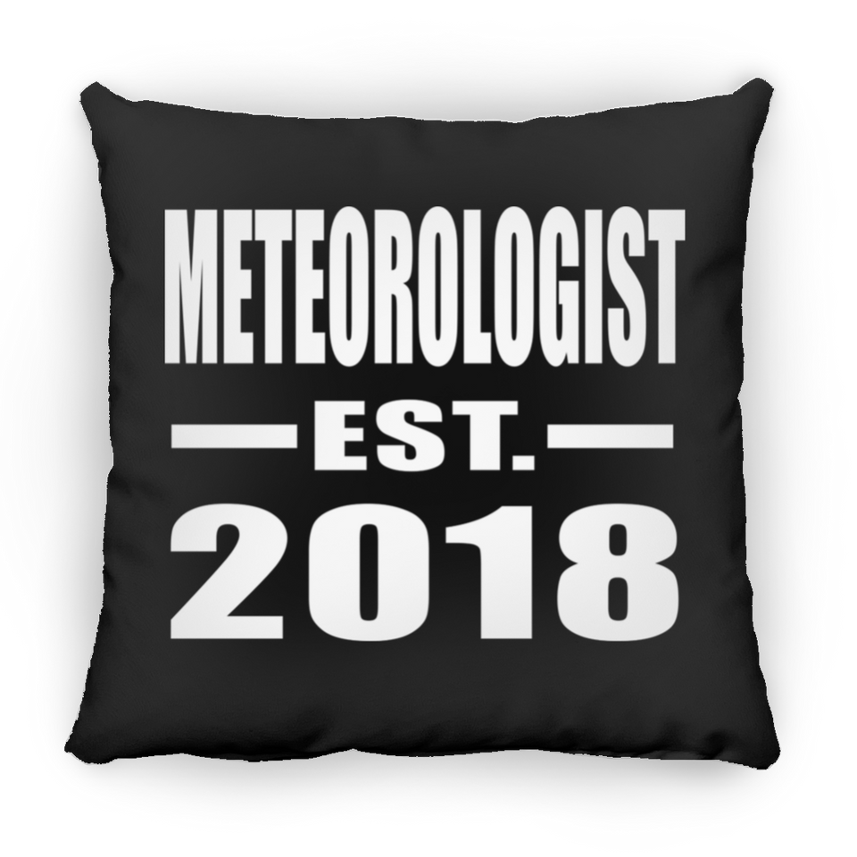 Meteorologist Established EST. 2018 - Throw Pillow Black