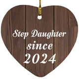 Step Daughter Since 2024 - Heart Ornament D
