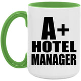 A+ Hotel Manager - 15oz Accent Mug Green
