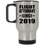 Flight Attendant Since 2019 - Silver Travel Mug