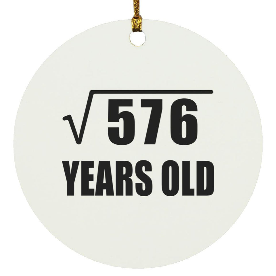 24th Birthday Square Root of 576 Years Old - Circle Ornament