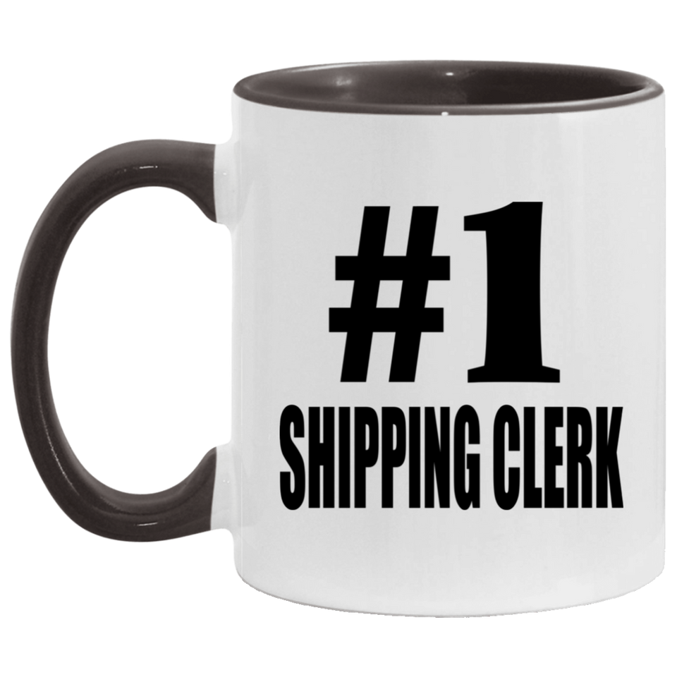 Number One #1 Shipping Clerk - 11oz Accent Mug Black