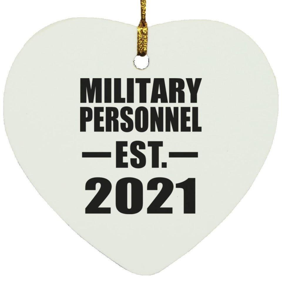 Military Personnel Established EST. 2021 - Heart Ornament