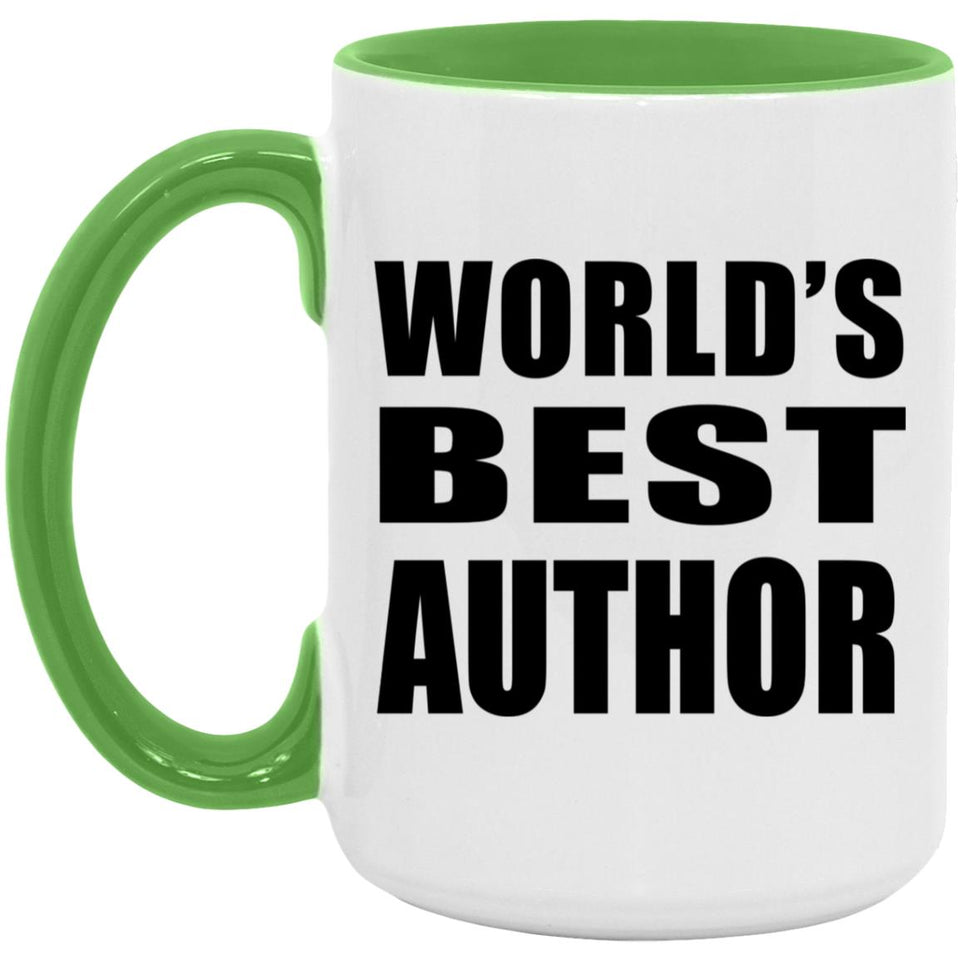 World's Best Author - 15oz Accent Mug Green