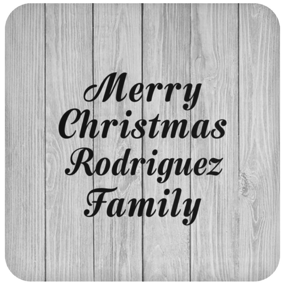 Merry Christmas Rodriguez Family - Drink Coaster F