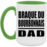 Braque Du Bourbonnais Dad - 15oz Accent Mug Green