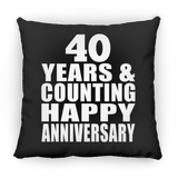 Happy 40th Anniversary 40 Years & Counting - Throw Pillow Black