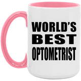 World's Best Optometrist - 15oz Accent Mug Pink