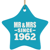 62nd Anniversary Mr & Mrs Since 1962 - Star Ornament