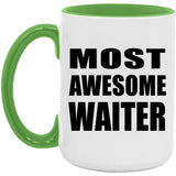 Most Awesome Waiter - 15oz Accent Mug Green