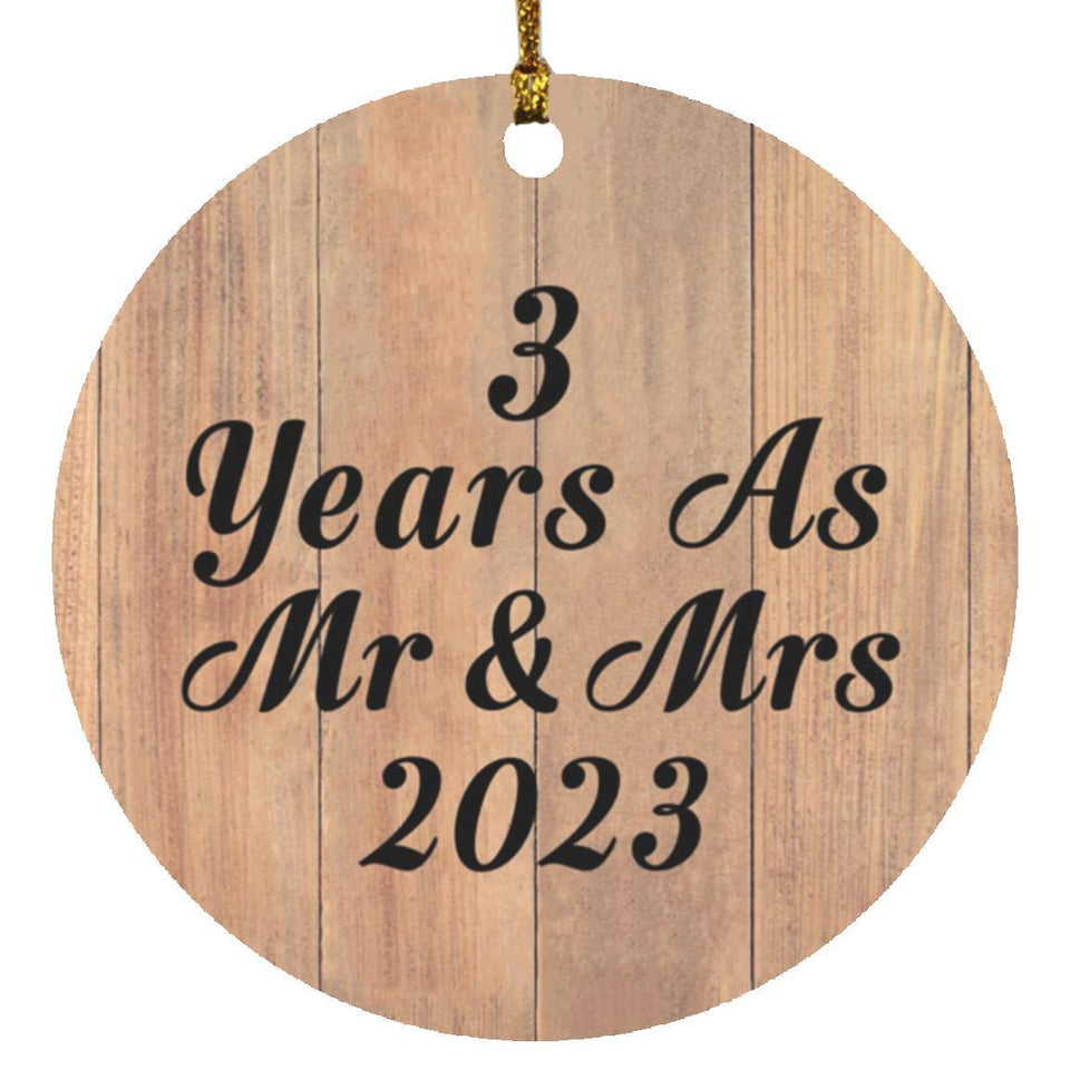 3 Years As Mr & Mrs 2023 - Circle Ornament C