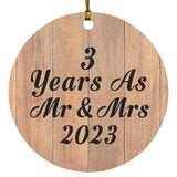 3 Years As Mr & Mrs 2023 - Circle Ornament C
