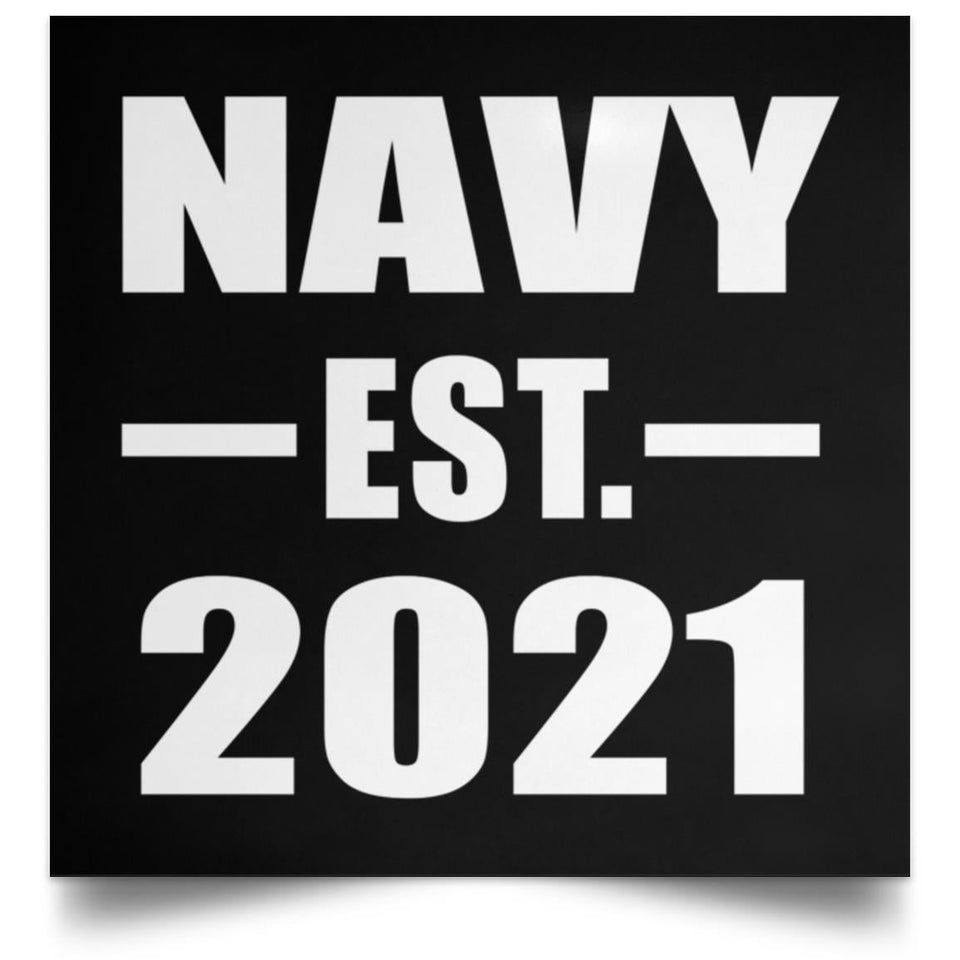 Navy Established EST. 2021 - Poster Square