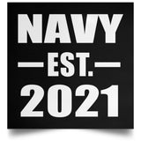 Navy Established EST. 2021 - Poster Square