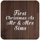 First Christmas As Mr & Mrs Sims - Drink Coaster D