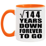12th Anniversary Square Root of 144 Years Down Forever To Go - 11oz Accent Mug Orange