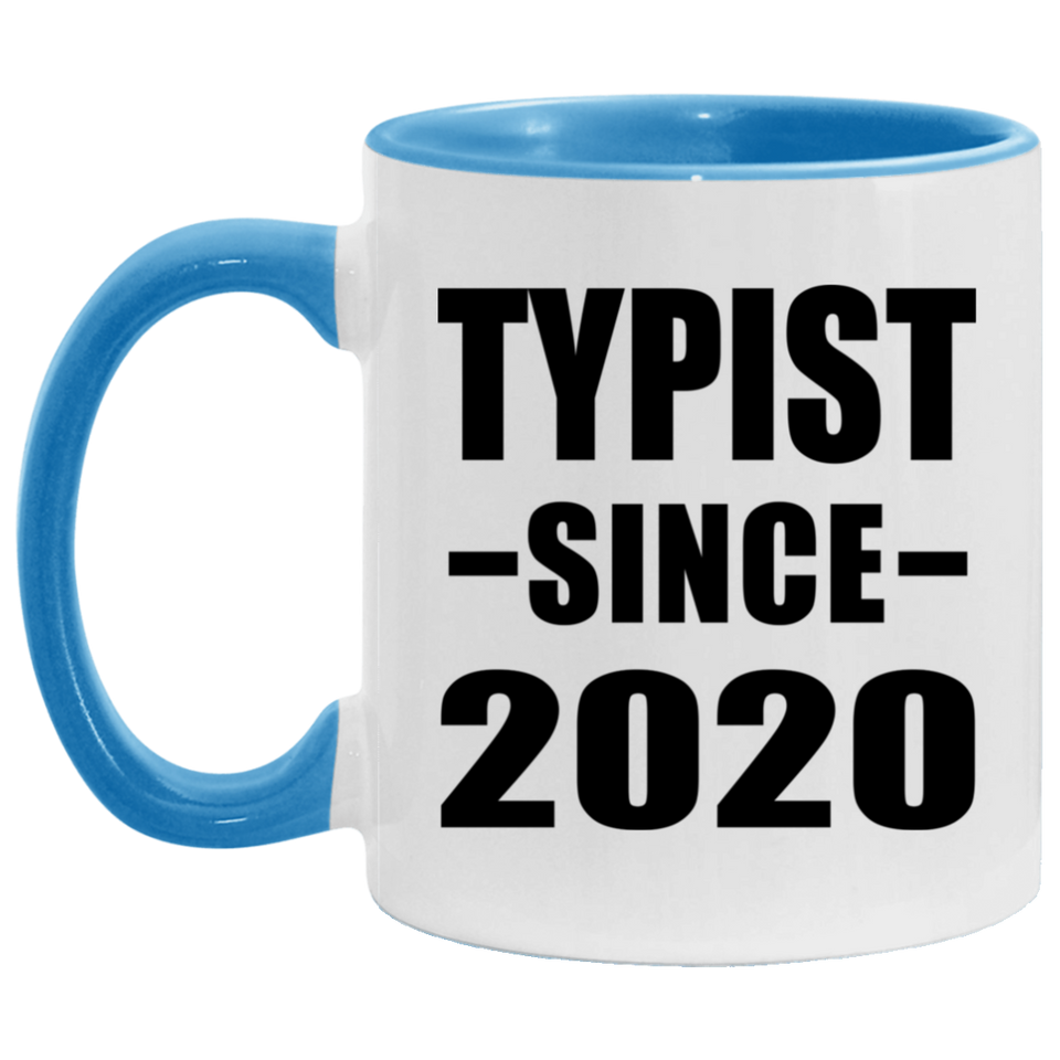 Typist Since 2020 - 11oz Accent Mug Blue