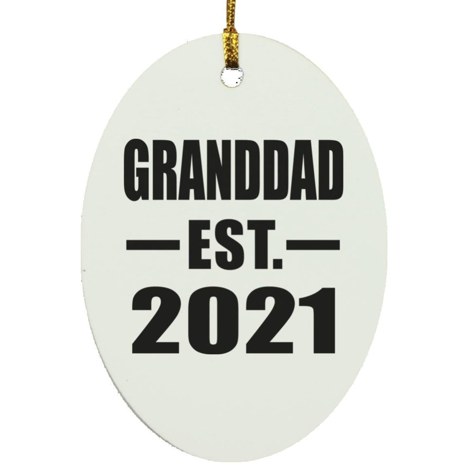 Granddad Established EST. 2021 - Oval Ornament