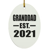 Granddad Established EST. 2021 - Oval Ornament