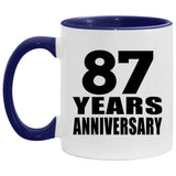 87th Anniversary 87 Years - 11oz Accent Mug Purple