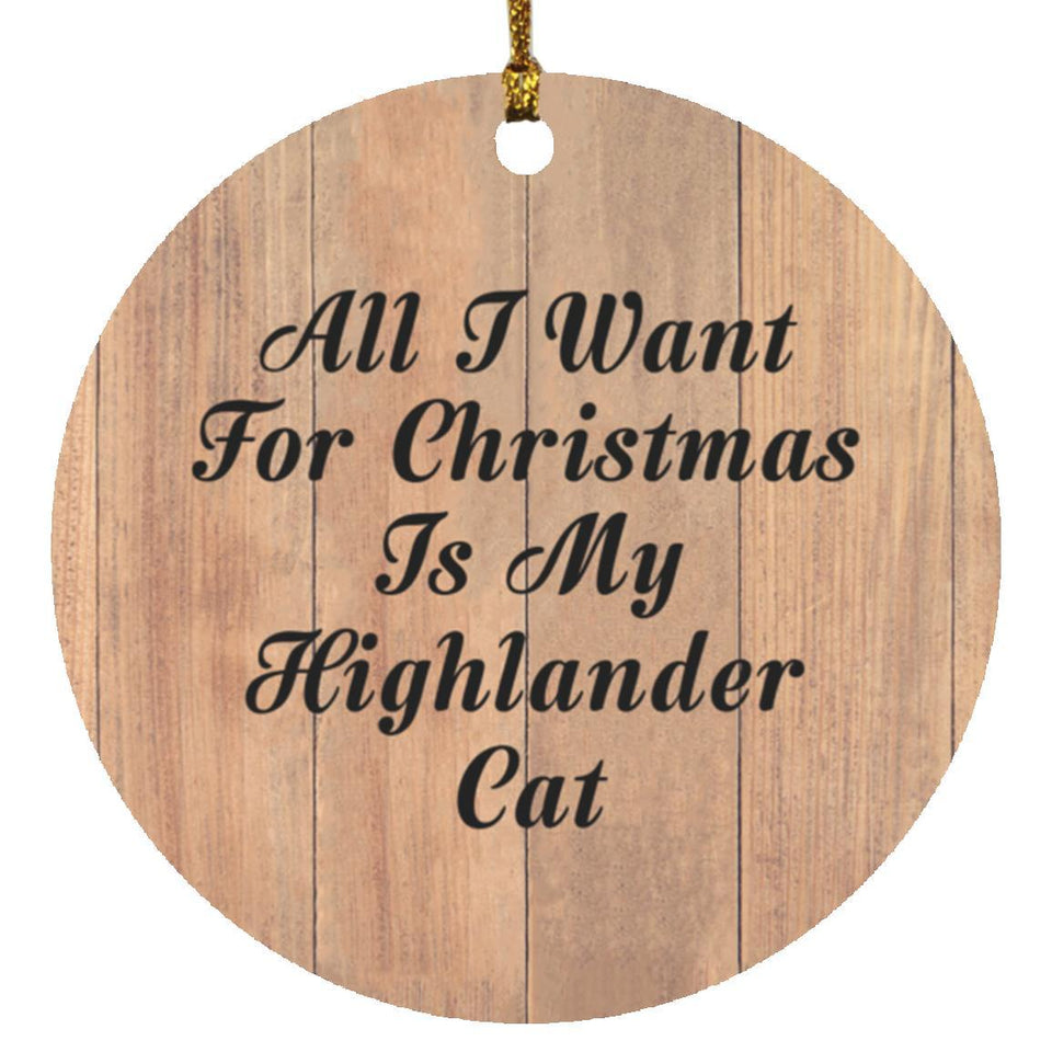 All I Want For Christmas Is My Highlander Cat - Circle Ornament C