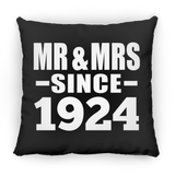 100th Anniversary Mr & Mrs Since 1924 - Throw Pillow Black