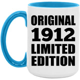112th Birthday Original 1912 Limited Edition - 15oz Accent Mug Blue