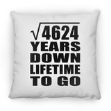 68th Anniversary Square Root of 4624 Years Lifetime To Go - Throw Pillow