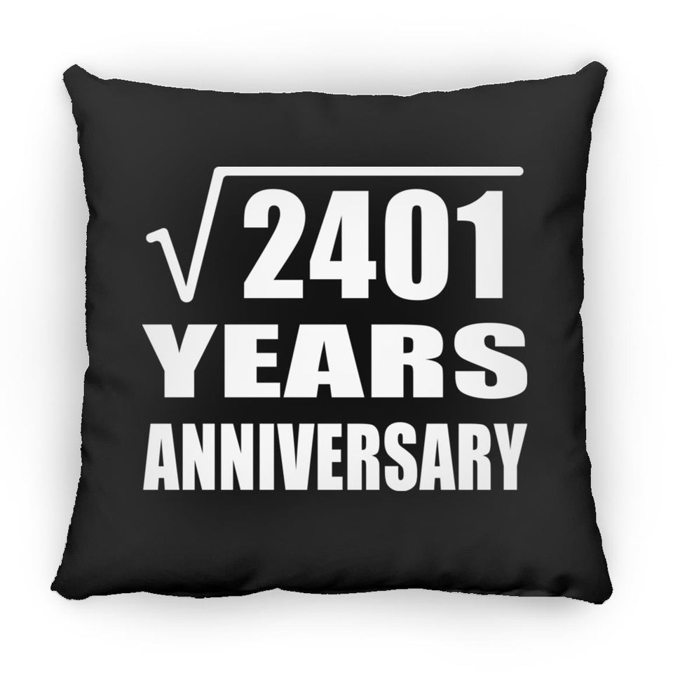 49th Anniversary Square Root of 2401 Years Anniversary - Throw Pillow Black