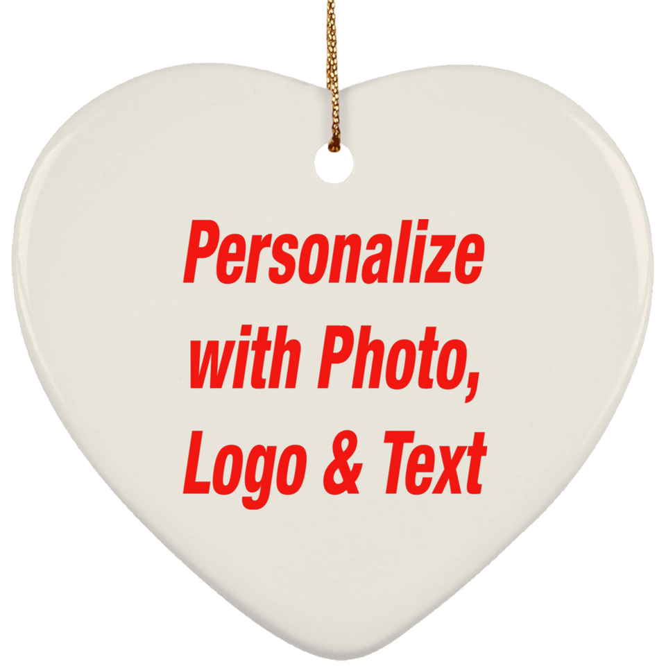 Personalized Custom Gift, Add Photo Logo Text Picture - Ceramic Ornament