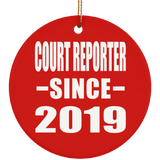 Court Reporter Since 2019 - Circle Ornament