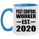 Pest Control Worker Established EST. 2020 - 11oz Accent Mug Blue