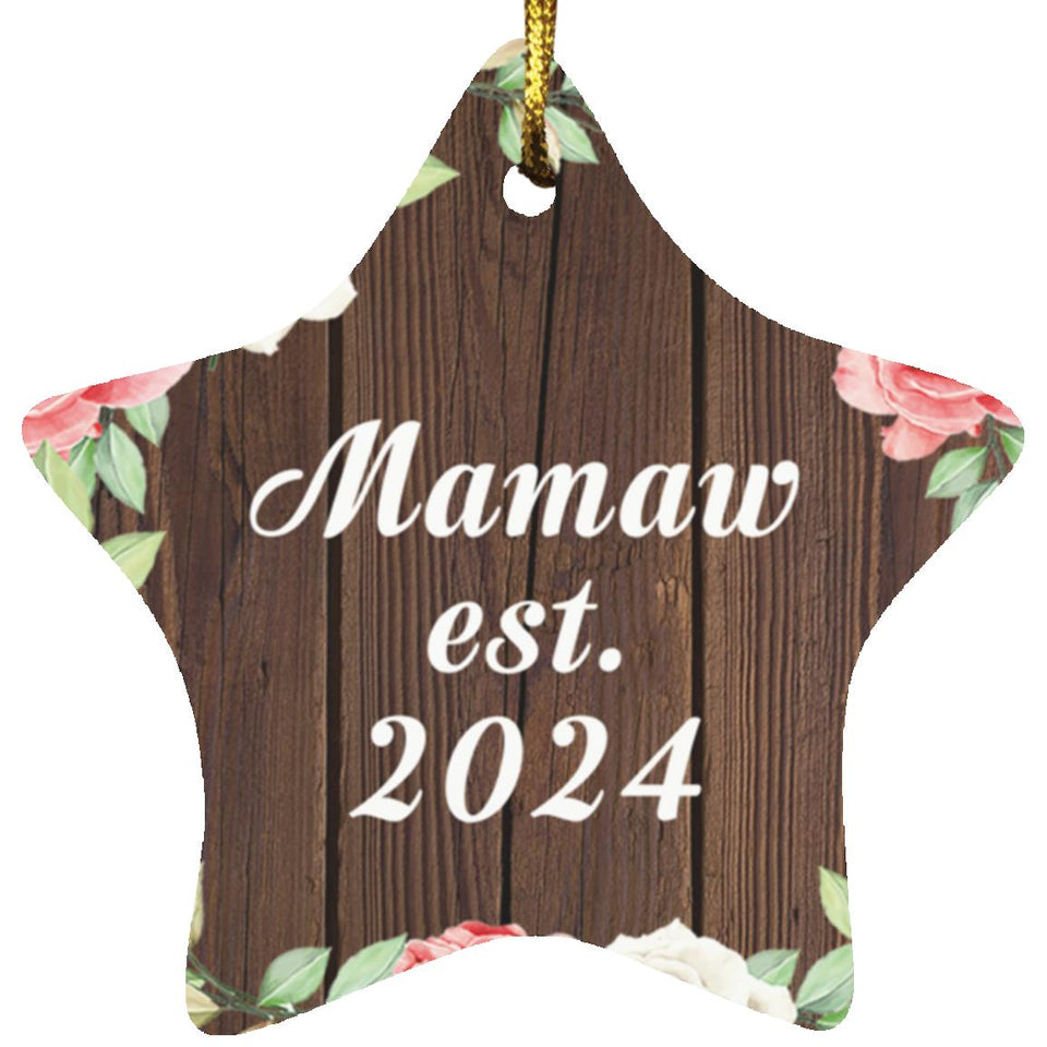 Mamaw Established Est. 2024 - Star Ornament A