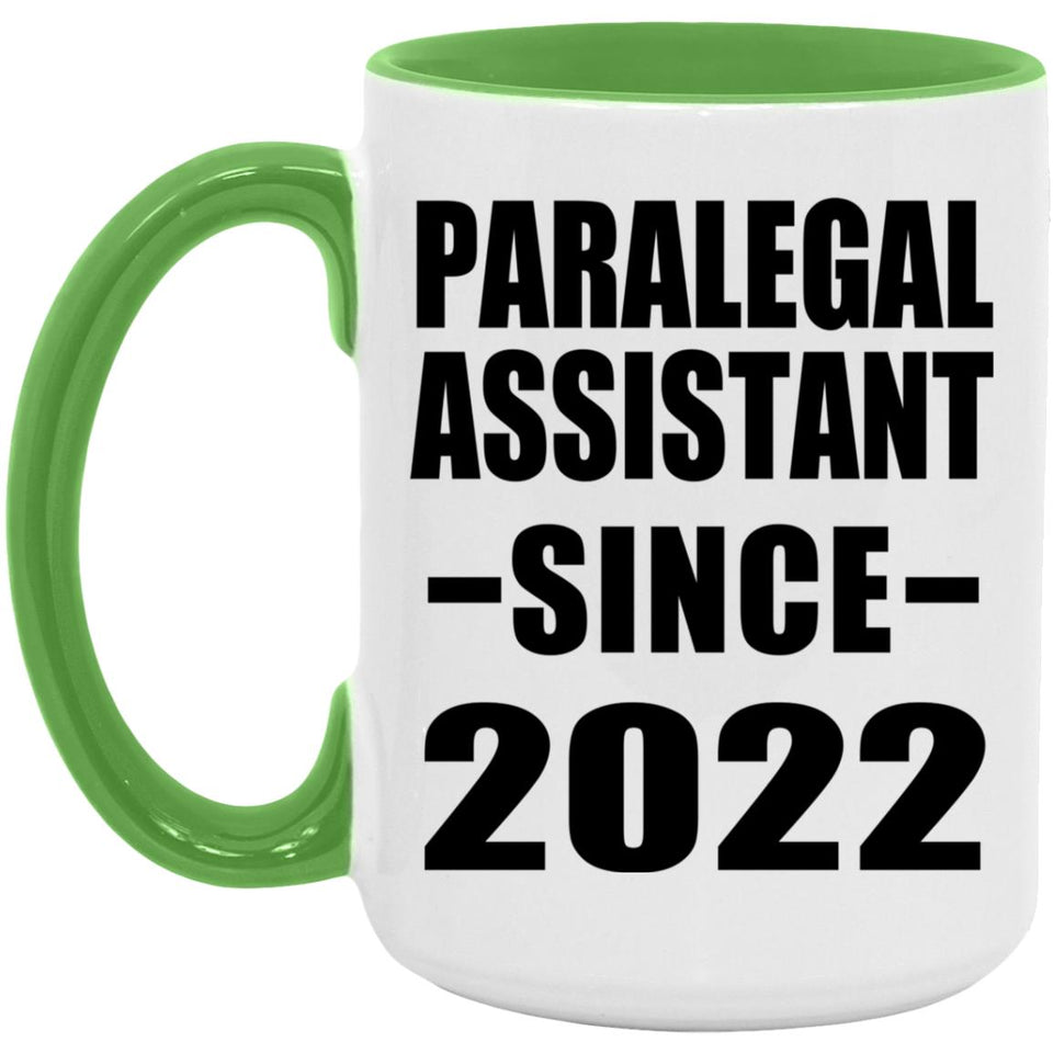 Paralegal Assistant Since 2022 - 15oz Accent Mug Green