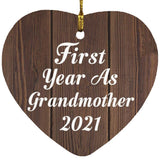 First Year As Grandmother 2021 - Heart Ornament D